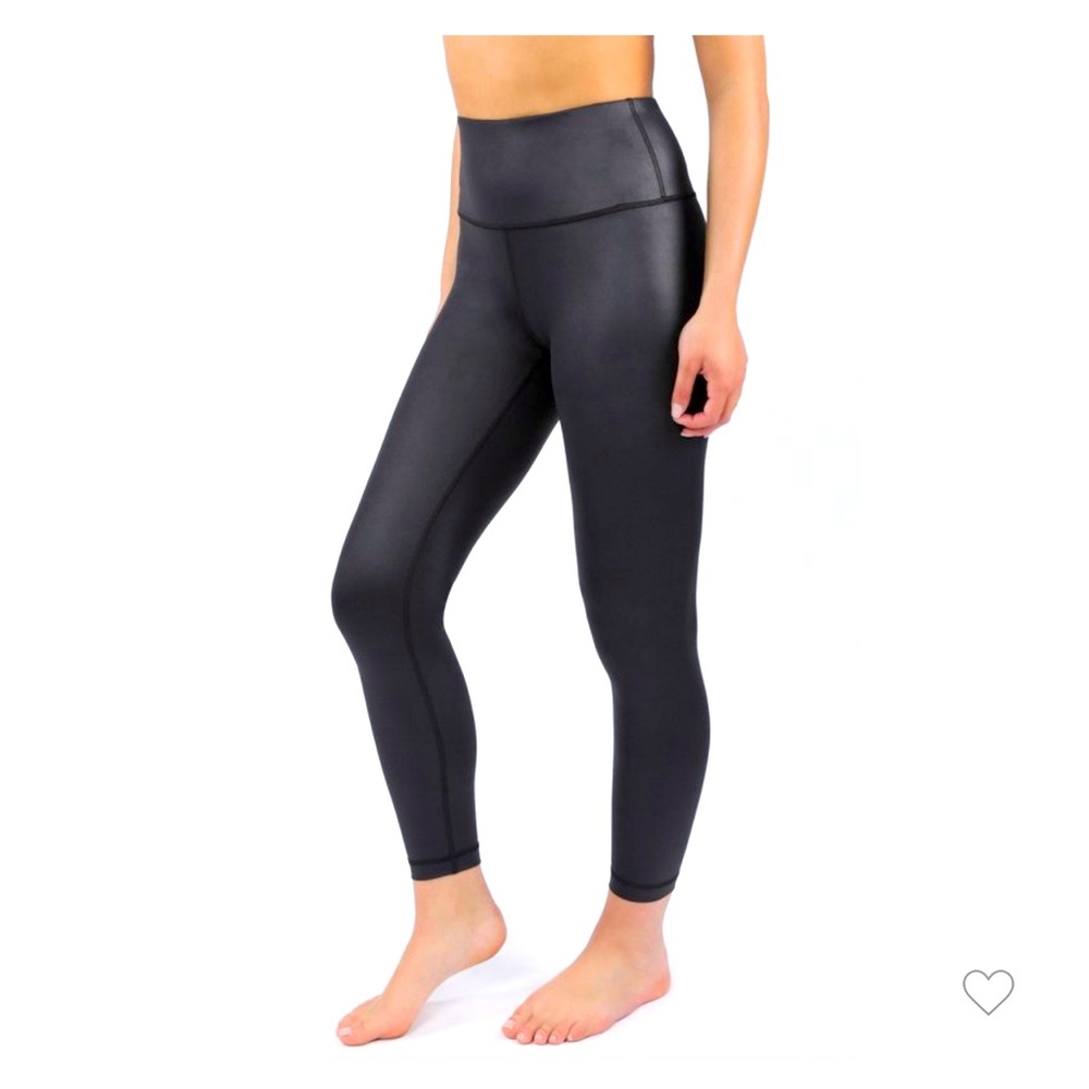 NWT Faux Leather Black Leggings by 90 Degrees - Size XL